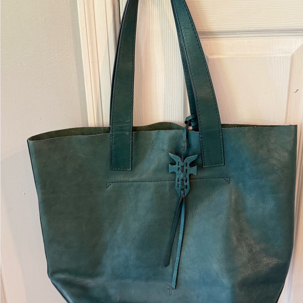 Frye Teal Leather Tote Bag